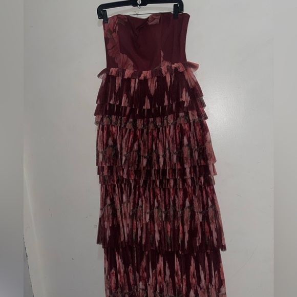 Anthropologie Hutch Nalina Strapless Floral Tiered Tulle Maxi Dress NWOT - Picture 7 of 16